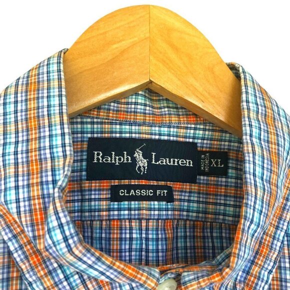 Ralph Lauren Short Sleeve Classic Fit Button Down Plaid Shirt Size XL Cotton EUC - Picture 4 of 7
